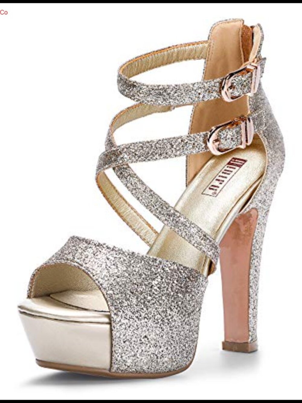 Women's Platform Chunky Heel Peep Toe Ankle Strap Sandals Zip Closure